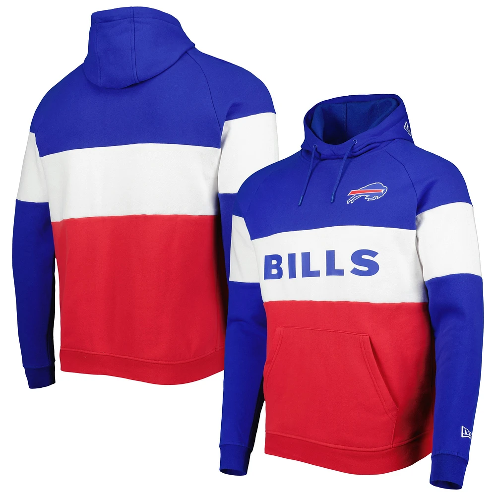 Chandail à capuchon actuel blocs de couleurs rouges Buffalo Bills New Era pour homme