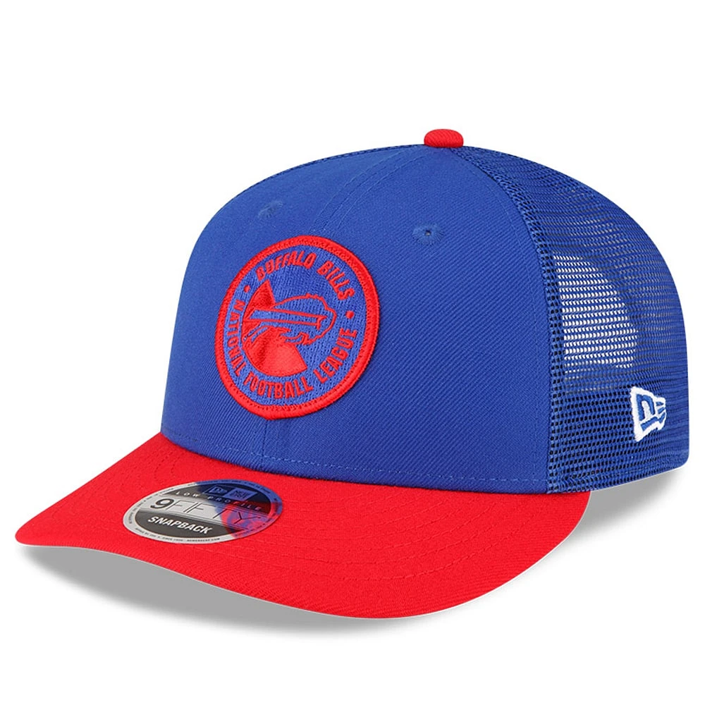 Casquette Snapback 9FIFTY Low Profile 2023 Sideline Low Profile pour homme des Buffalo Bills de New Era, bleu royal/rouge