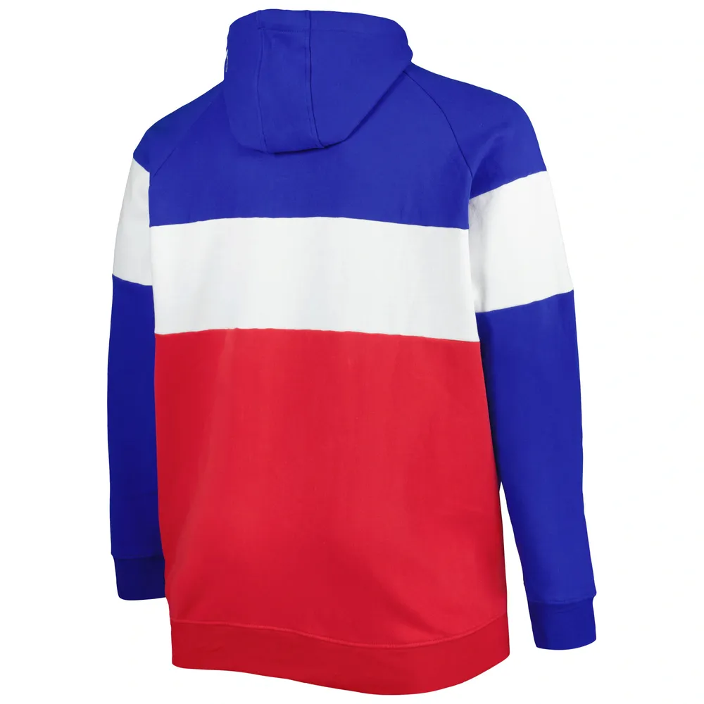 Sweat à capuche raglan New Era Buffalo Bills Big & Tall Current Team en molleton blocs de couleurs rouge pour homme