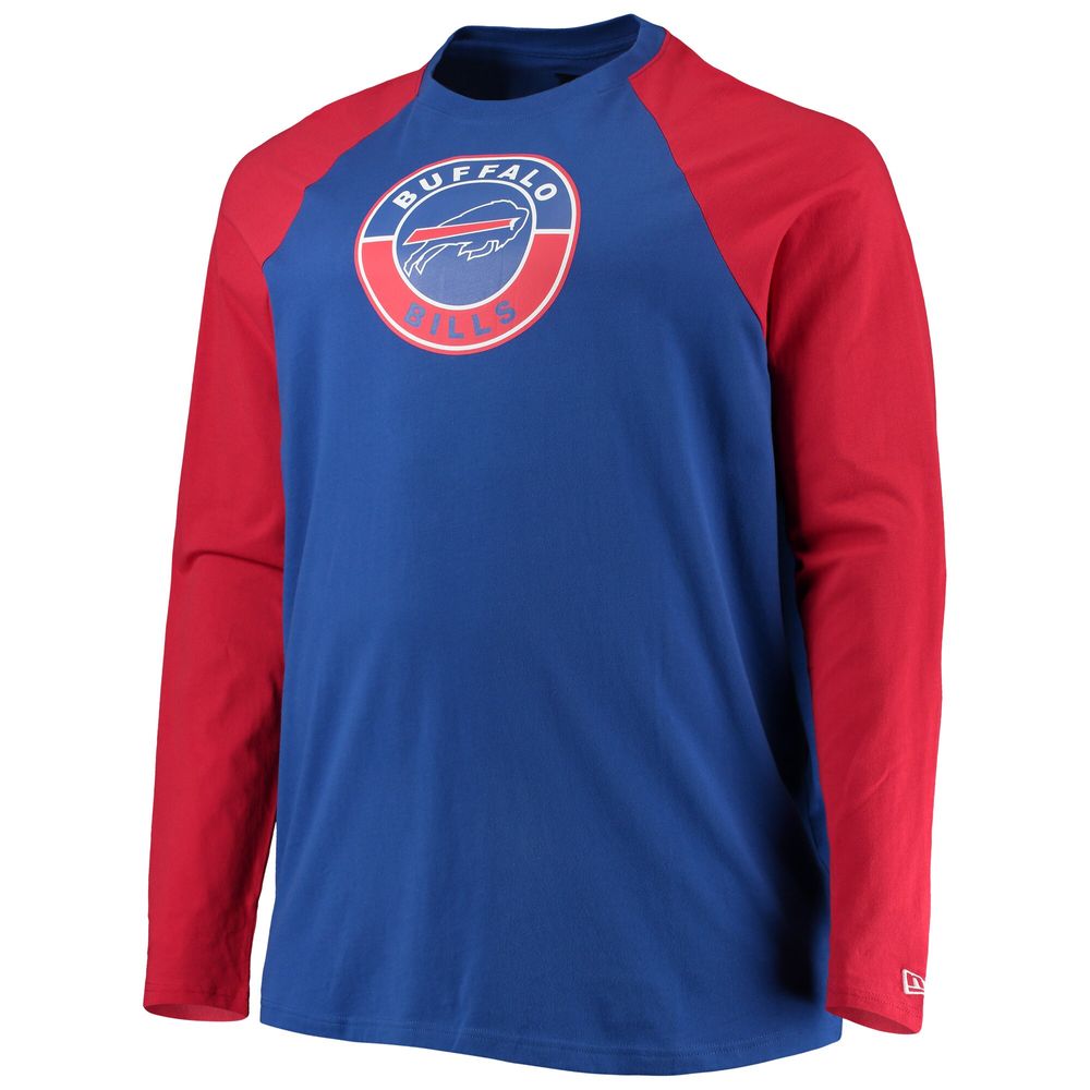 Men's New Era Royal/Red Buffalo Bills Big & Tall League Raglan Long Sleeve T-Shirt