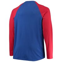 Men's New Era Royal/Red Buffalo Bills Big & Tall League Raglan Long Sleeve T-Shirt