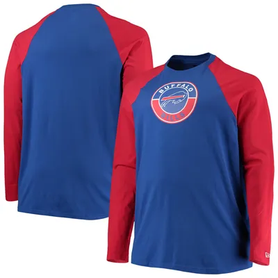 T-shirt à manches longues raglan Big & Tall League Buffalo Bills New Era pour homme, bleu roi/rouge