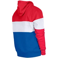 Men's New Era Royal/Red Buffalo Bills Colorblock Throwback Pullover Hoodie