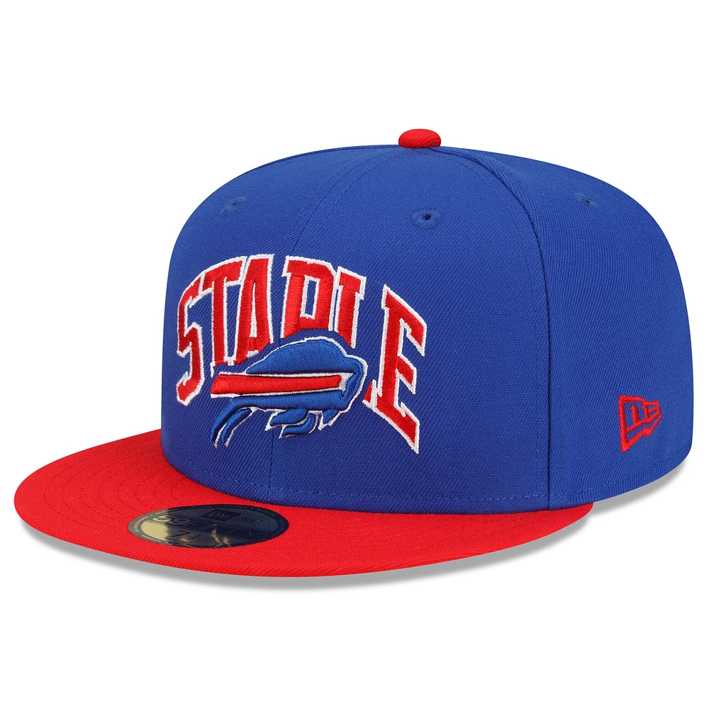 Casquette ajustée 59FIFTY New Era Royal/Red Buffalo Bills NFL x Staple Collection pour hommes