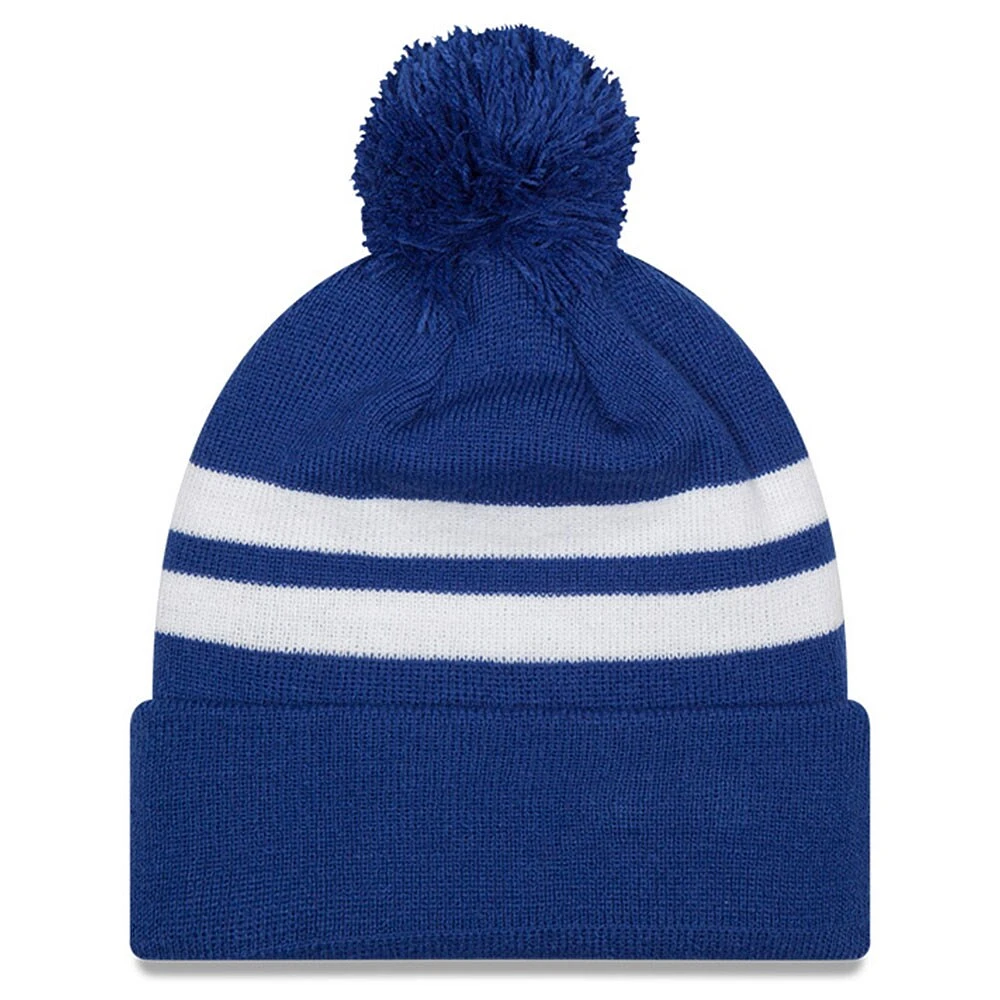 Bonnet en tricot à revers des champions de la division Est de l'AFC 2023 des Royal Buffalo Bills New Era pour homme avec pompon