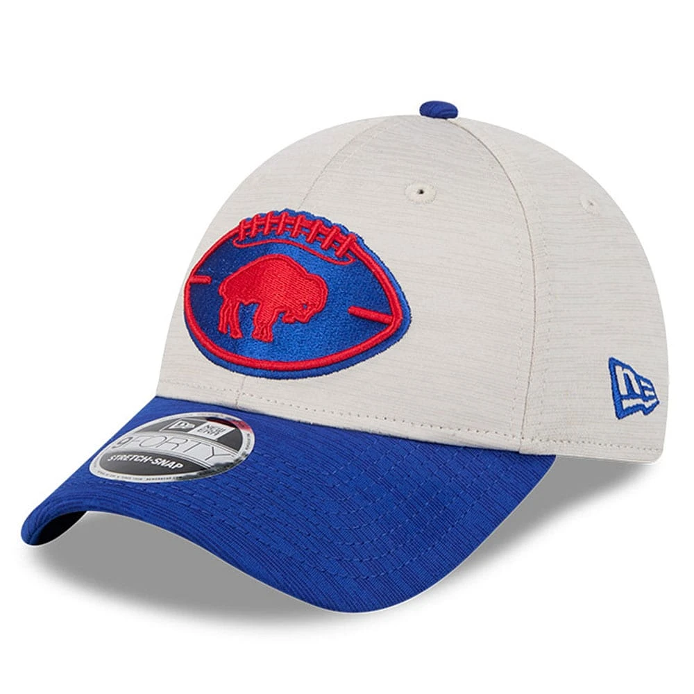 Casquette ajustable Royal Buffalo Bills 2024 Sideline 9FORTY New Era pour homme