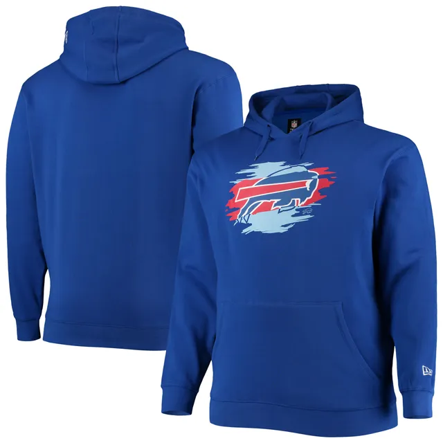 Buffalo Bills New Era Throwback Colorblocked Pullover Hoodie - Red/Royal