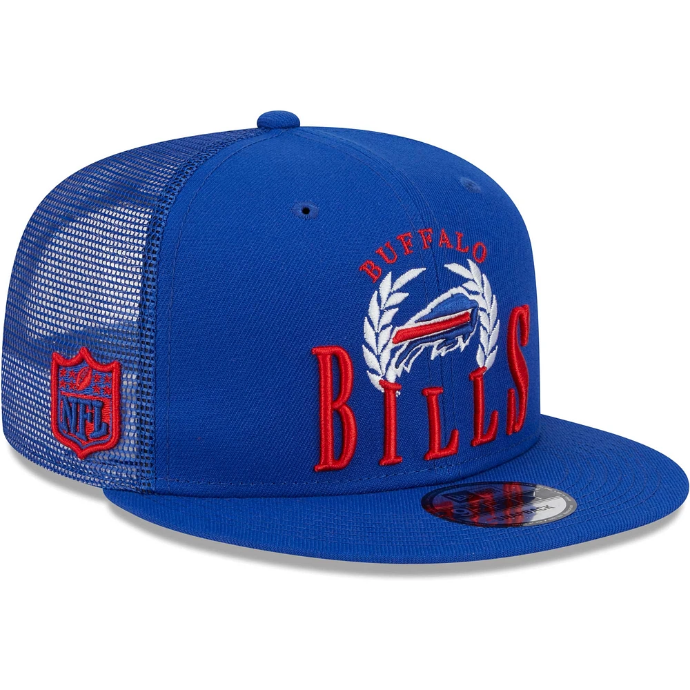 Men's New Era Royal Buffalo Bills Collegiate Trucker 9FIFTY Snapback Hat