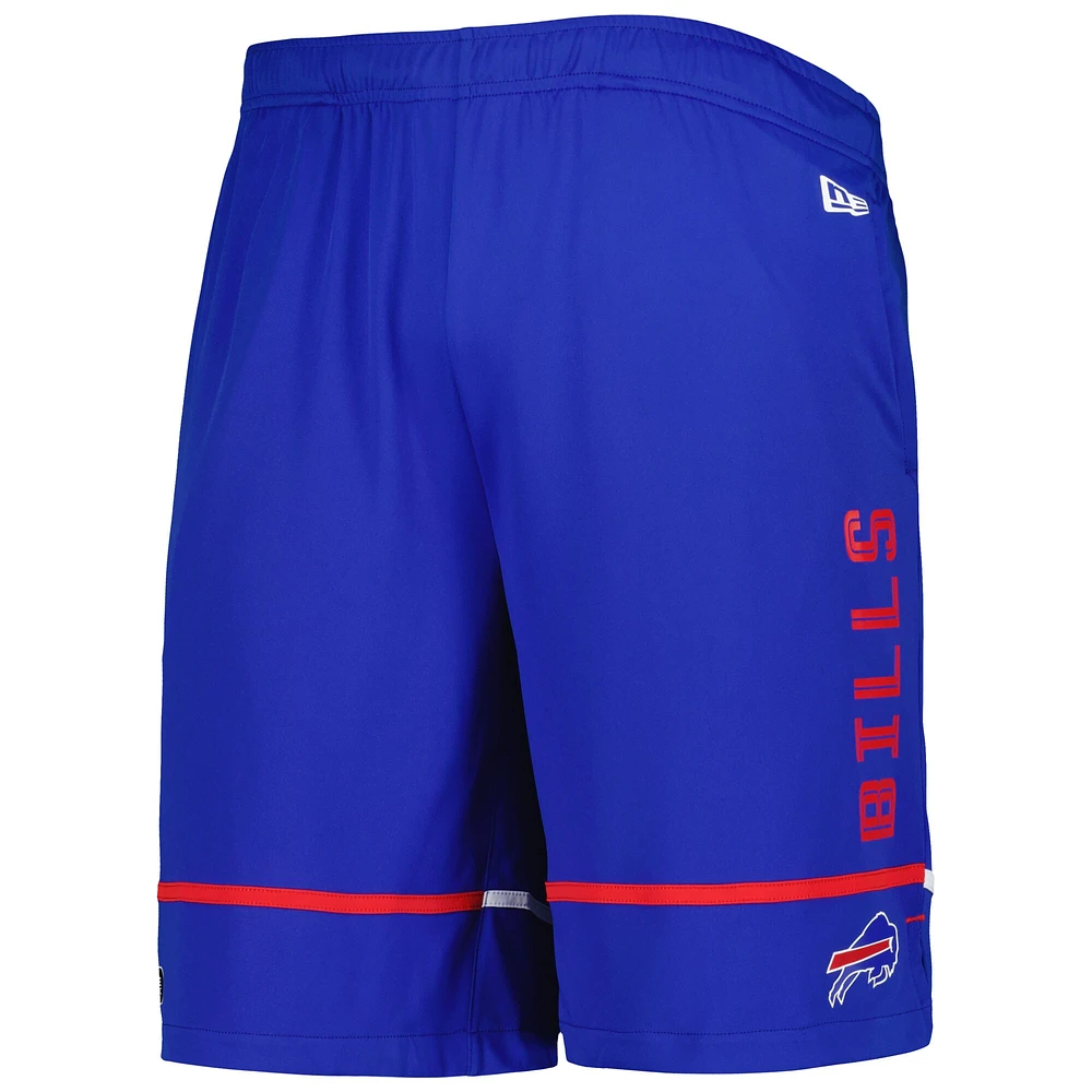 Short d'entraînement New Era Royal Buffalo Bills Combine Authentic Rusher pour homme