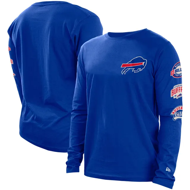 Women's New Era Buffalo Bills White & Royal Ombre V-Neck T-Shirt