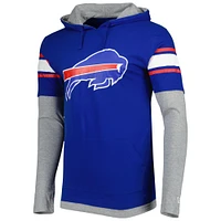 T-shirt à capuche manches longues Royal Buffalo Bills New Era pour homme