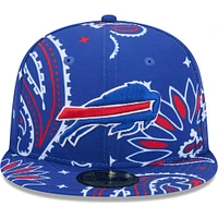 Casquette ajustée 59FIFTY Royal Buffalo Bills Paisley New Era pour hommes