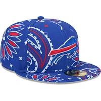 Casquette ajustée 59FIFTY Royal Buffalo Bills Paisley New Era pour hommes