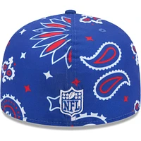 Casquette ajustée 59FIFTY Royal Buffalo Bills Paisley New Era pour hommes