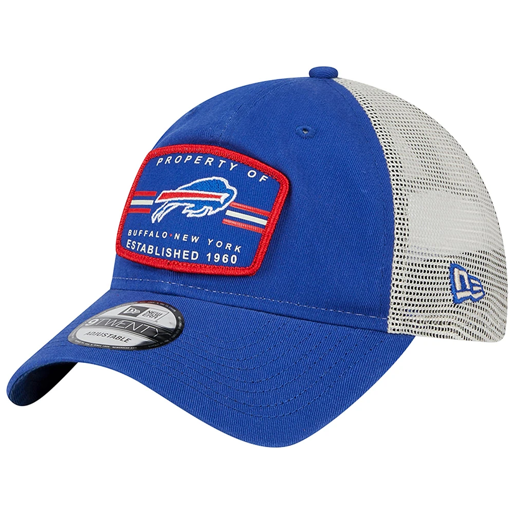 Casquette réglable New Era Royal Buffalo Bills Property Trucker 9TWENTY pour homme