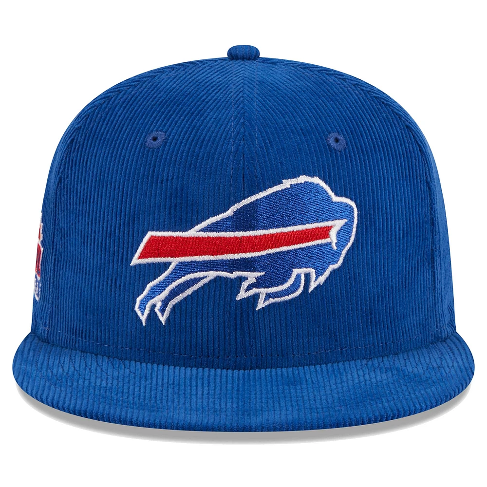 Men's New Era Royal Buffalo Bills Throwback Corduroy 59FIFTY Fitted Hat