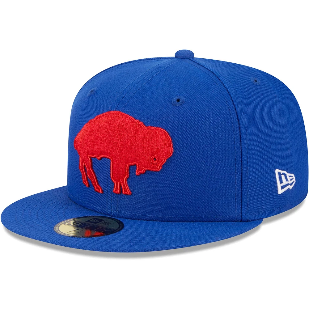 Casquette ajustée 59FIFTY Royal Buffalo Bills Throwback Main New Era pour hommes