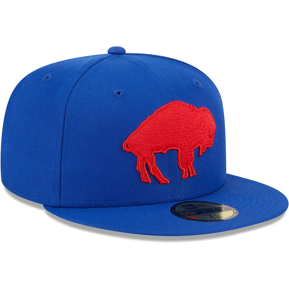 Casquette ajustée 59FIFTY Royal Buffalo Bills Throwback Main New Era pour hommes