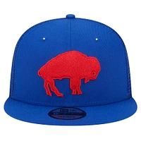 Men's New Era Royal Buffalo Bills Throwback Main Trucker 9FIFTY Snapback Hat