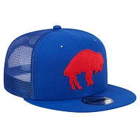 Men's New Era Royal Buffalo Bills Throwback Main Trucker 9FIFTY Snapback Hat