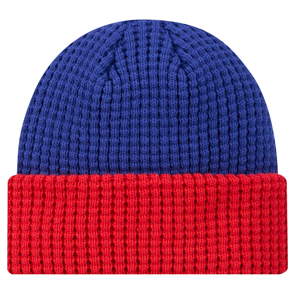 Bonnet en tricot gaufré à revers Royal Buffalo Bills New Era pour homme