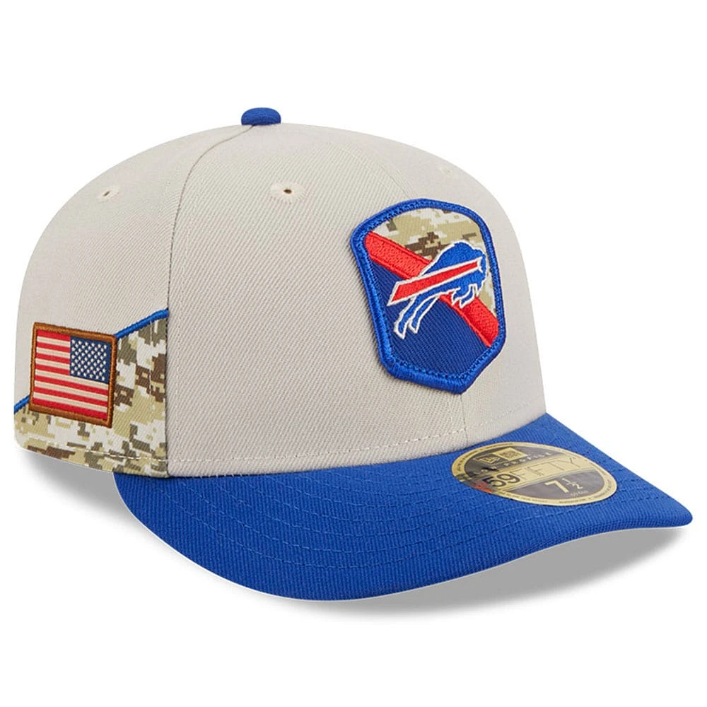 Men's New Era Stone/Royal Buffalo Bills 2023 Salute To Service Low Profile 59FIFTY Fitted Hat