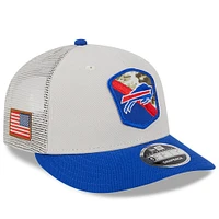 Casquette ajustée 59FIFTY Low Profile New Era Stone/Royal Buffalo Bills 2023 Salute To Service pour hommes