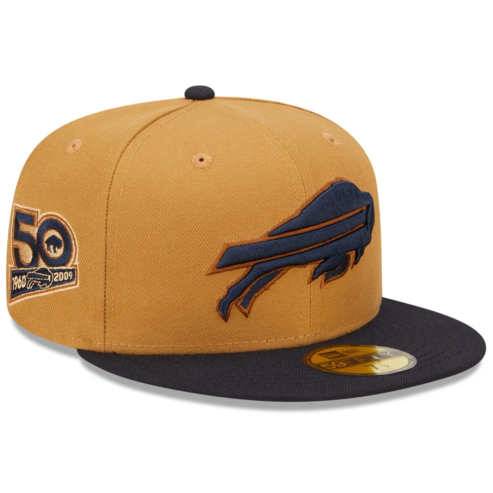 Buffalo Bills New Era 50th Season Wheat 59FIFTY fitted hat - Tan/Navy