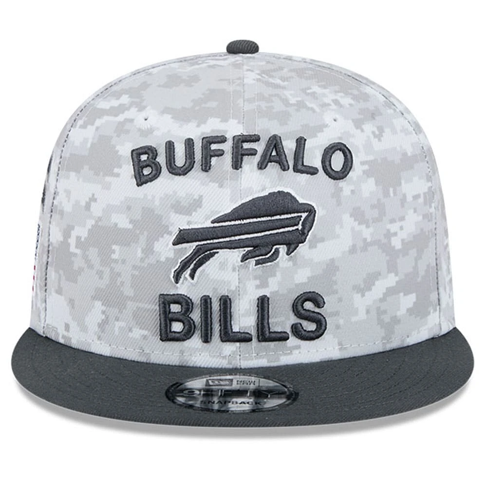 Men's New Era  White/Graphite Buffalo Bills 2024 Salute To Service 9FIFTY Snapback Hat