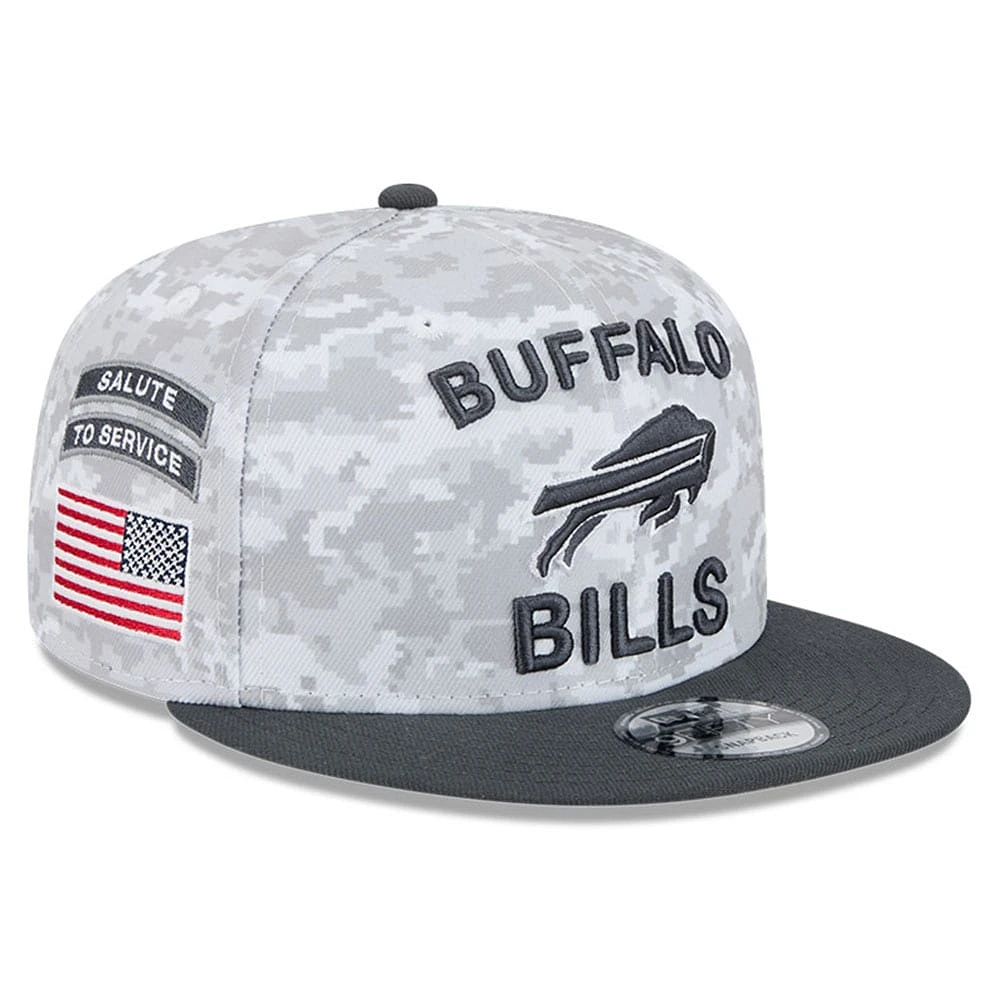 Men's New Era  White/Graphite Buffalo Bills 2024 Salute To Service 9FIFTY Snapback Hat