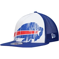 Men's New Era White/Royal Buffalo Bills Distressed 9FIFTY A-Frame Snapback Hat