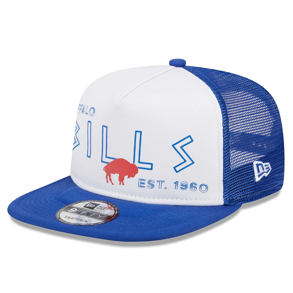 Casquette Snapback Gridiron Classics Banger 9FIFTY Trucker New Era pour hommes, blanc/Royal Buffalo Bills