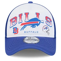 Men's New Era White/Royal Buffalo Bills Retro Wordmark A-Frame 9FORTY Adjustable Hat