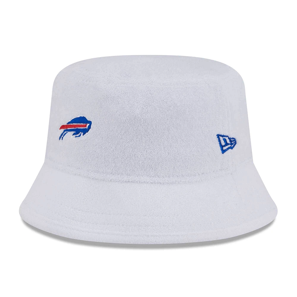 Men's New Era White Buffalo Bills Court Sport Terry Bucket Hat