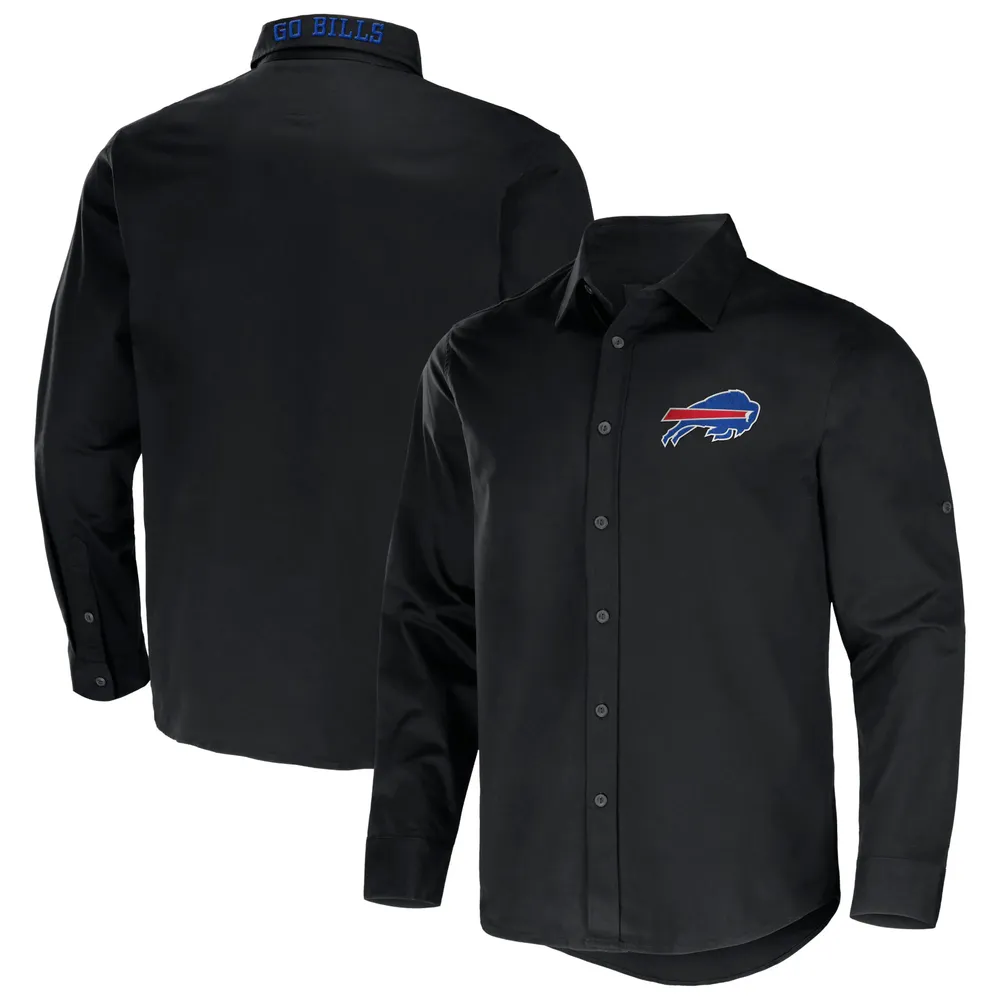 Collection NFL x Darius Rucker pour homme par Fanatics Chemise boutonnée à manches longues en sergé Buffalo Bills noir convertible