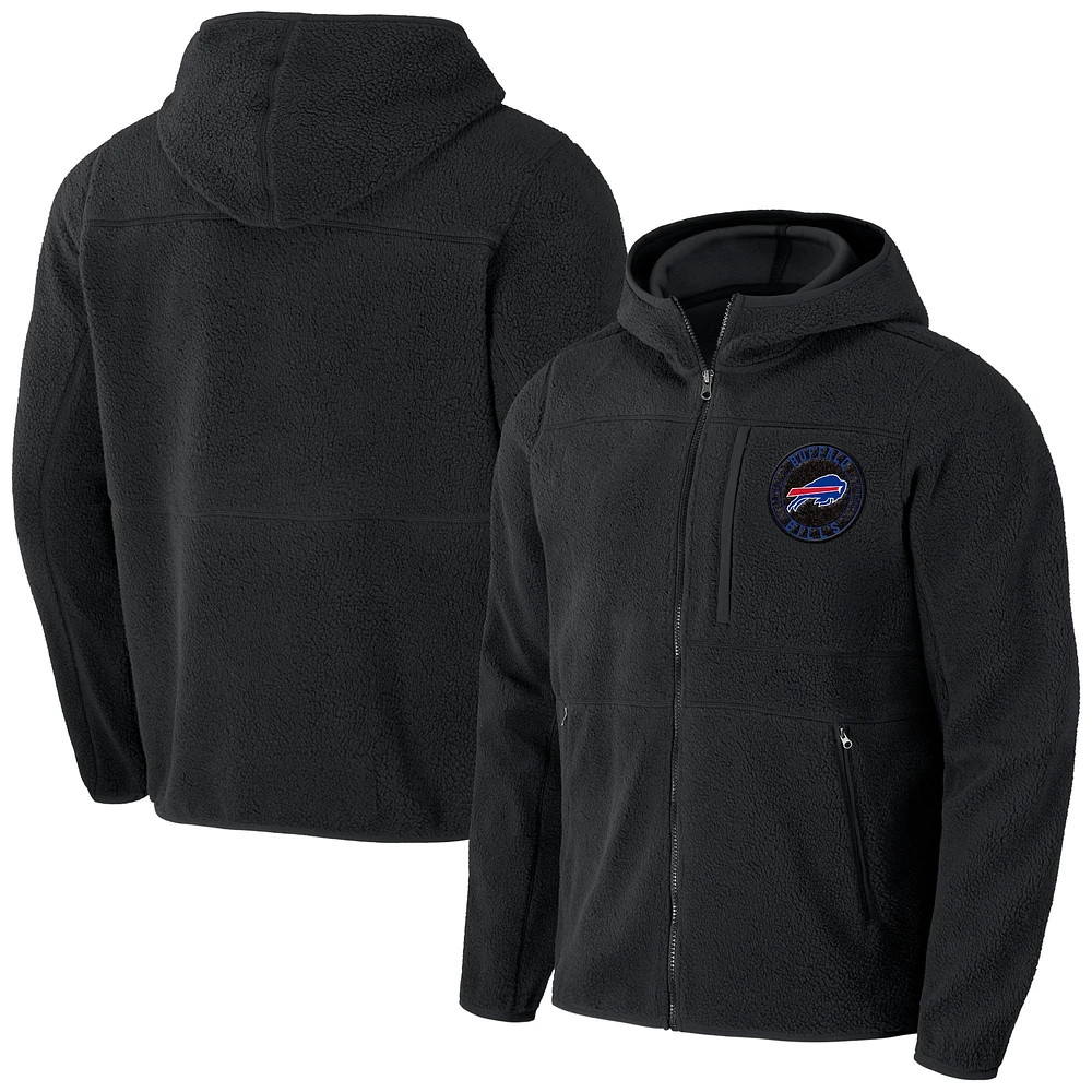 Sweat à capuche zippé en sherpa noir Buffalo Bills pour homme de la collection NFL x Darius Rucker par Fanatics