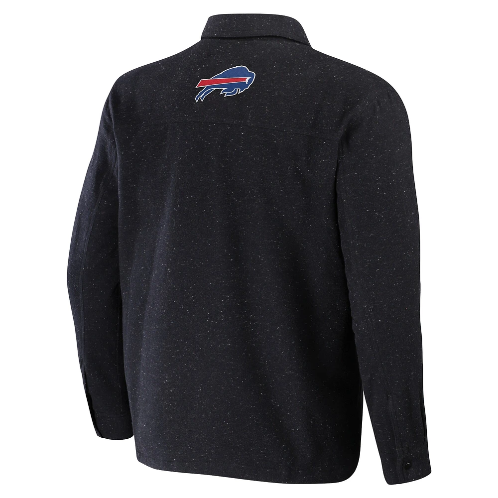 Veste pour homme NFL x Darius Rucker Collection by Fanatics Charcoal Buffalo Bills Shacket Full-Snap Jacket