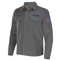 Men's NFL x Darius Rucker Collection by Fanatics Gray Buffalo Bills Canvas Button-Up Shirt Jacket