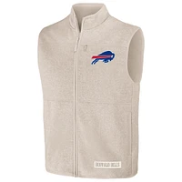 Men's NFL x Darius Rucker Collection by Fanatics  Oatmeal Buffalo Bills Full-Zip Sweater Vest