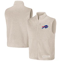 Gilet zippé pour homme de la collection NFL x Darius Rucker Fanatics Oatmeal Buffalo Bills