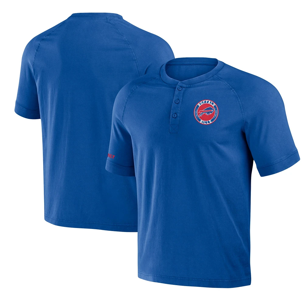 T-shirt Henley délavé NFL x Darius Rucker pour homme de la collection Fanatics Royal Buffalo Bills