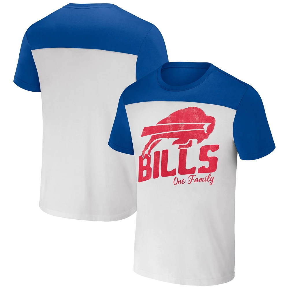 Men's NFL x Darius Rucker Collection by Fanatics White/Royal Buffalo Bills Colorblocked T-Shirt