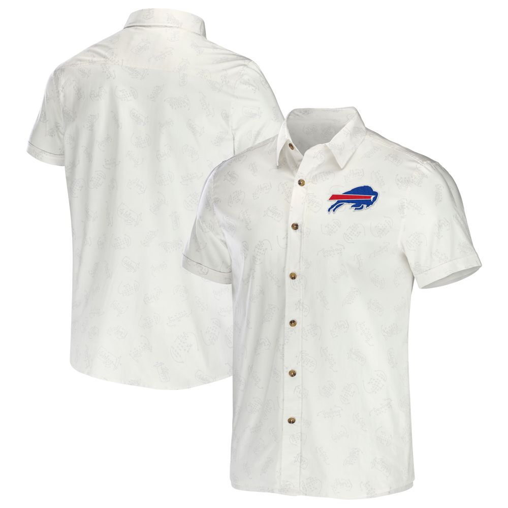 Men's NFL x Darius Rucker Collection by Fanatics White Buffalo Bills Woven Button-Up T-Shirt