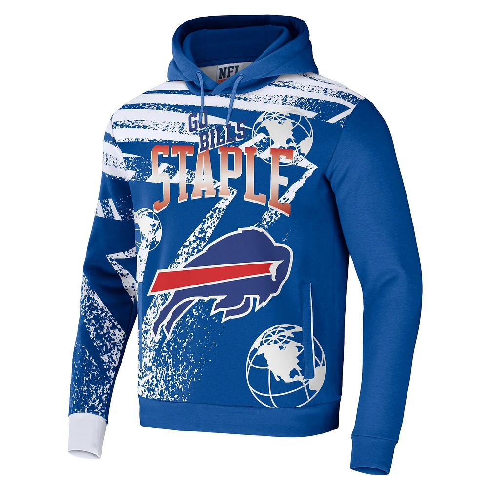 Sweat à capuche imprimé intégral NFL x Staple Royal Buffalo Bills pour hommes