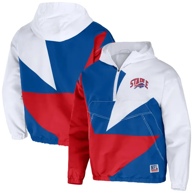 Men's Starter Red/Royal Buffalo Bills NFL 100 Thursday Night Lights  Quarter-Zip Breakaway Jacket