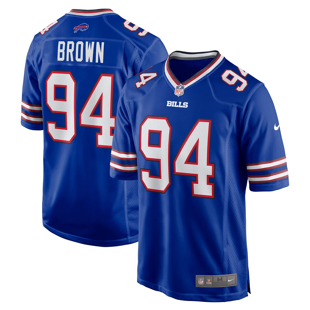 Maillot de match Nike Andrew Brown Royal Buffalo Bills pour homme