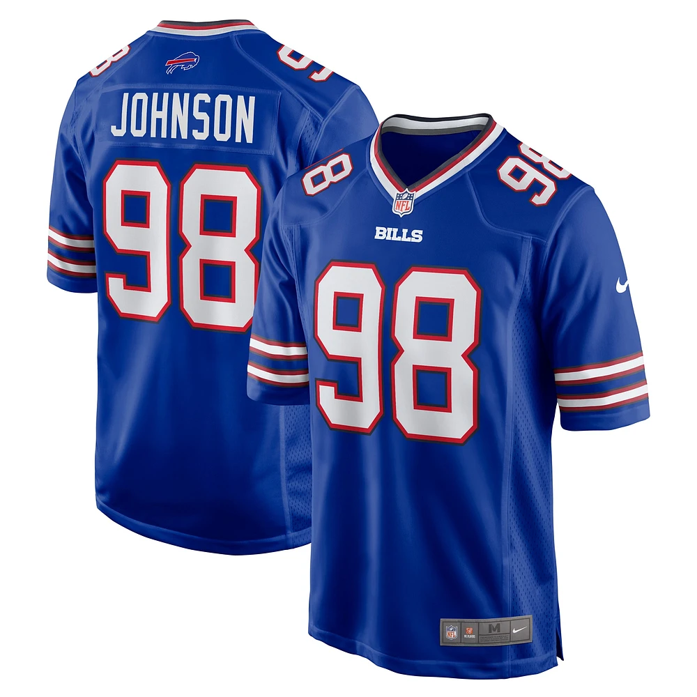 Maillot de match Nike Austin Johnson Royal Buffalo Bills pour homme