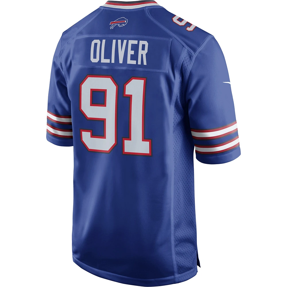 Maillot de joueur jeu d'équipe Nike Ed Oliver Royal Buffalo Bills pour homme