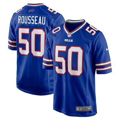 Maillot de joueur match Nike Gregory Rousseau Royal Buffalo Bills pour homme