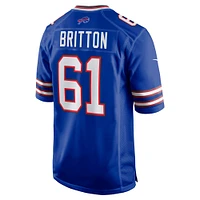 Men's Nike Gunner Britton  Royal Buffalo Bills Game Jersey